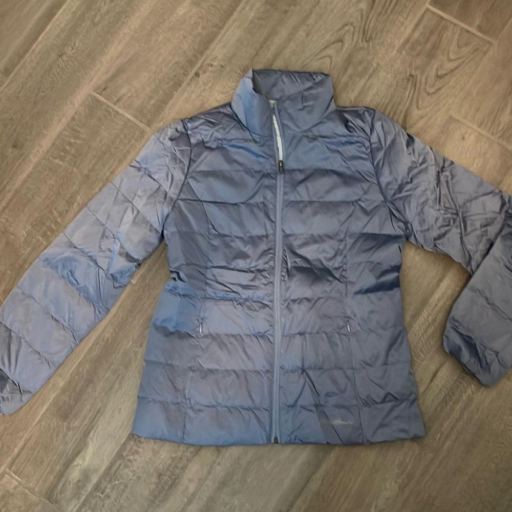 NEW- Eddie Bauer Blue Quilted Down Puffer Jacket